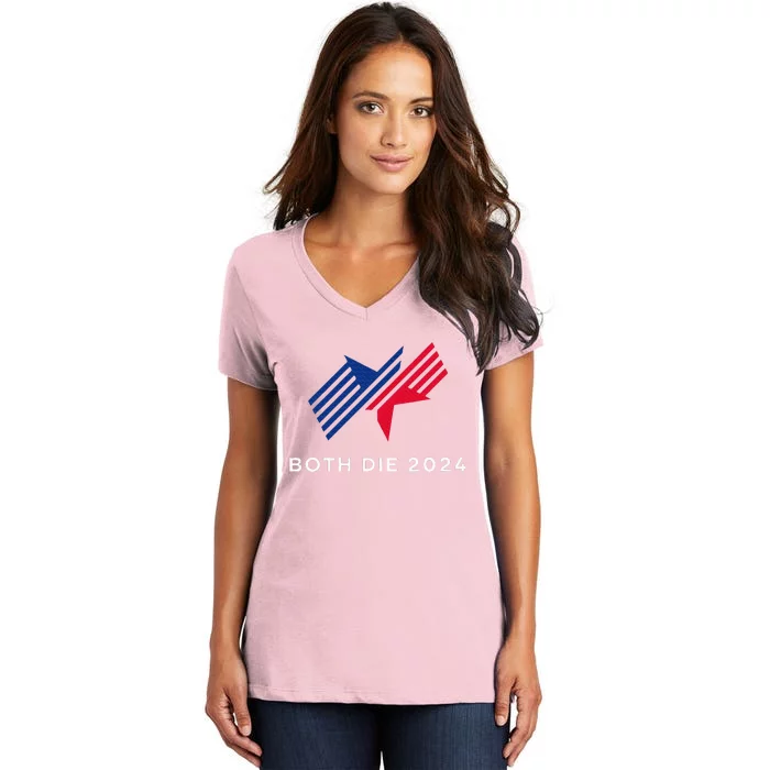 Both Die 2024 New Plan Though Election 2024 Women's V-Neck T-Shirt