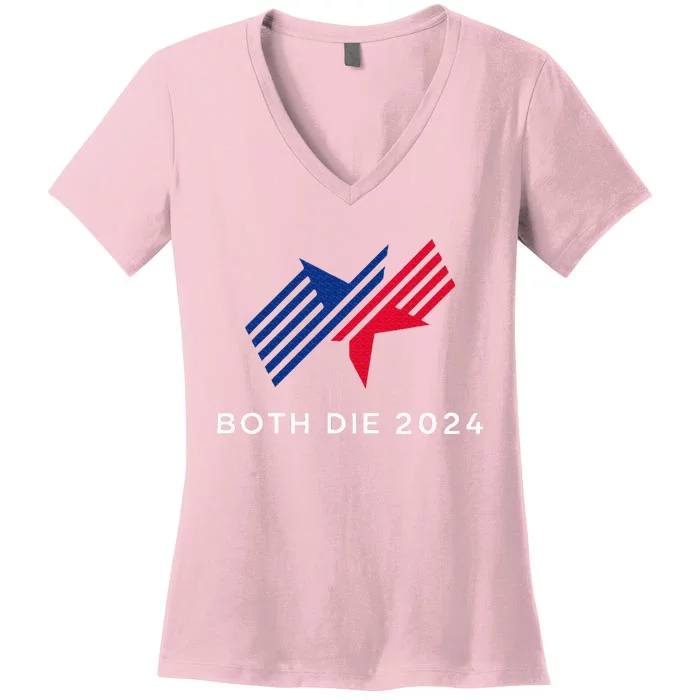 Both Die 2024 New Plan Though Election 2024 Women's V-Neck T-Shirt