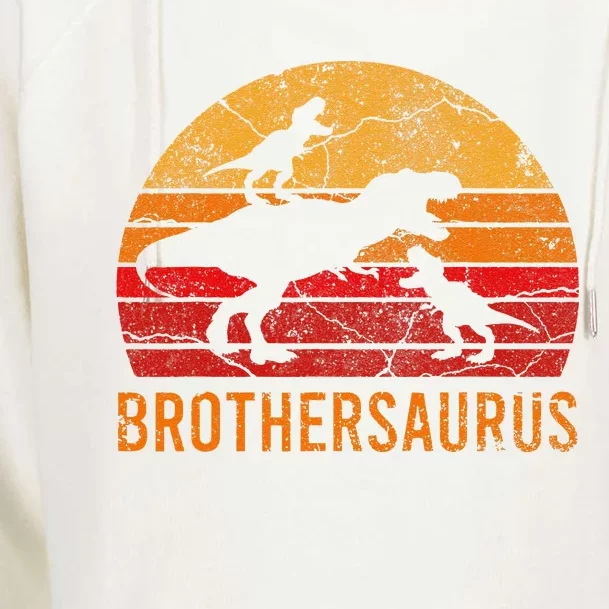 Brother Dinosaur 3 Funny Big Little Brothersaurus Gift Womens Funnel Neck Pullover Hood