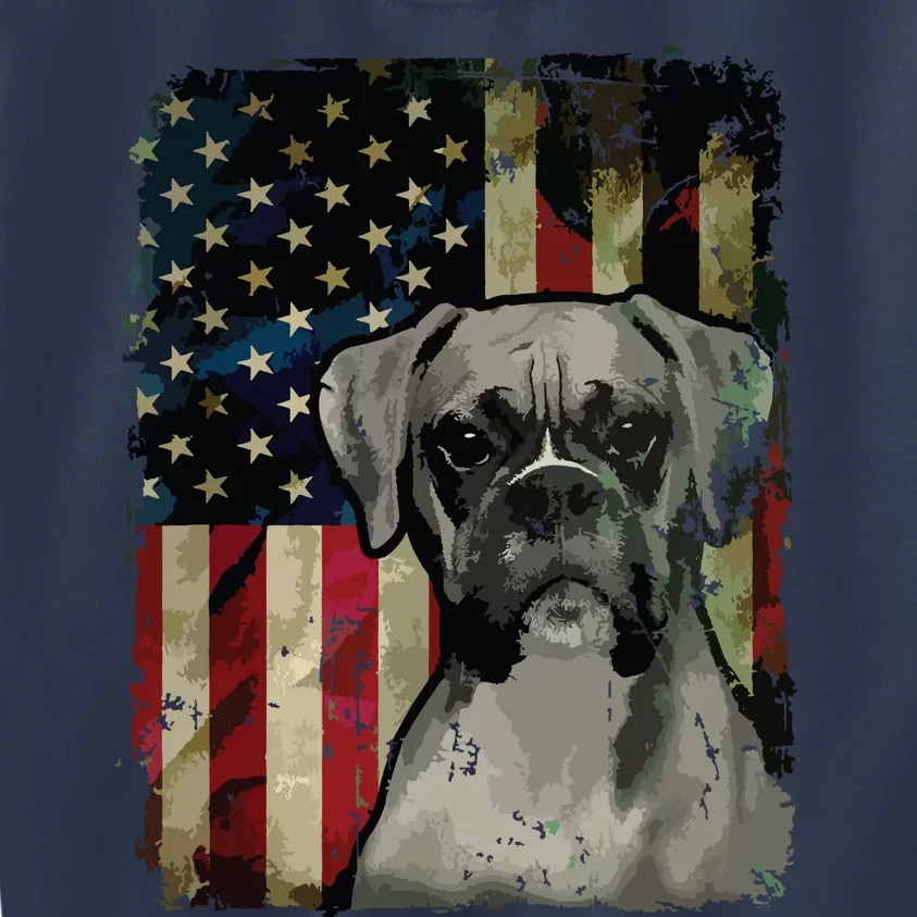 Boxer Dog 4th Of July American Flag Patriotic Kids Sweatshirt