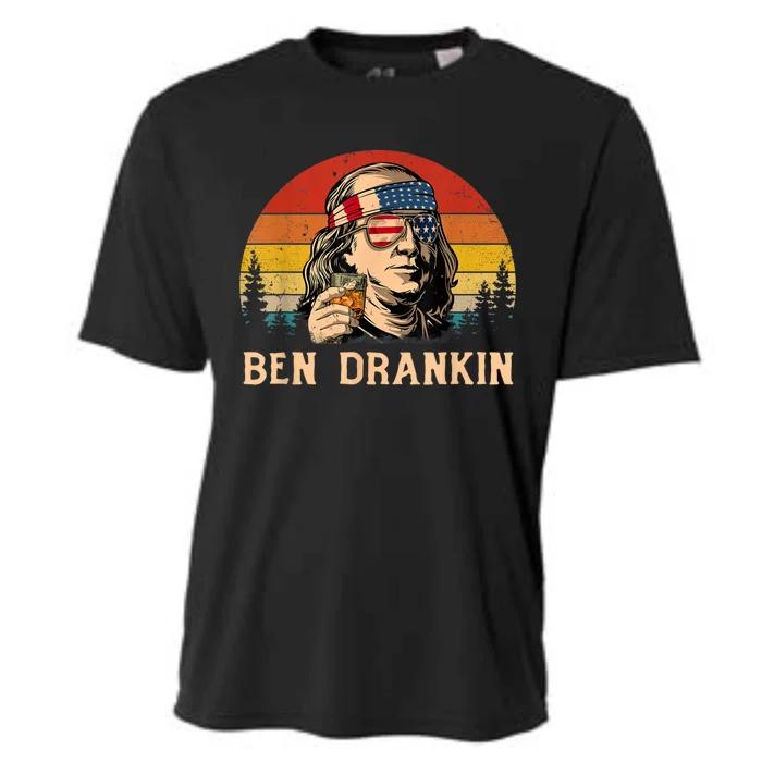 Ben Drankin 4th Of July Funny Vintage Retro Patriotic Gift Cooling Performance Crew T-Shirt