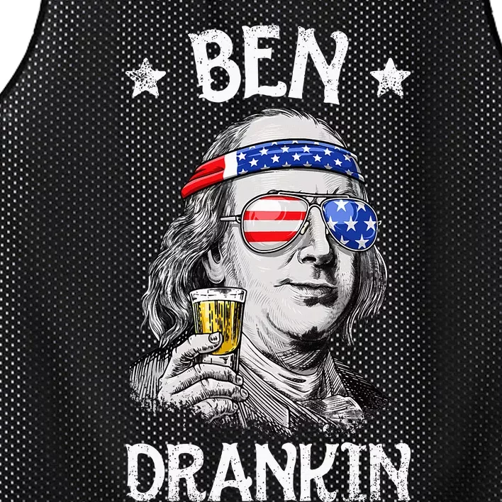 Ben Drankin 4th Of July Benjamin Franklin Usa Flag Mesh Reversible Basketball Jersey Tank