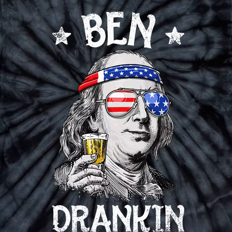 Ben Drankin 4th Of July Benjamin Franklin Usa Flag Tie-Dye T-Shirt