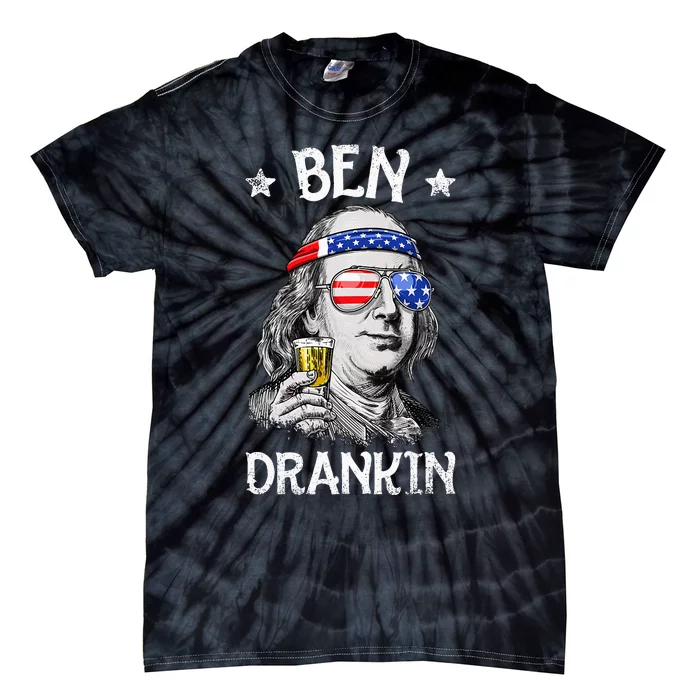 Ben Drankin 4th Of July Benjamin Franklin Usa Flag Tie-Dye T-Shirt