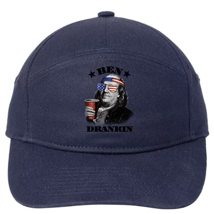 Ben Drankin 4th Of July Funny Usa Franklin Ing Gift 7-Panel Snapback Hat