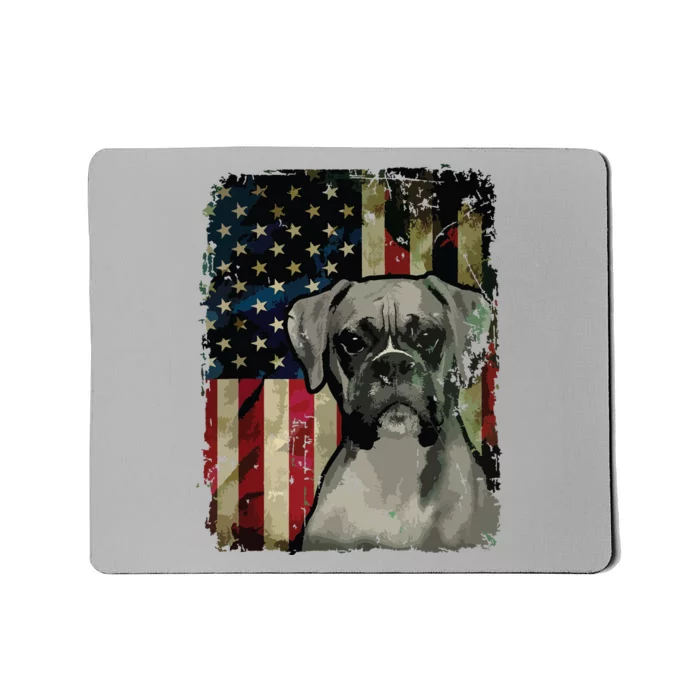 Boxer Dog 4th Of July American Flag Patriotic Mousepad