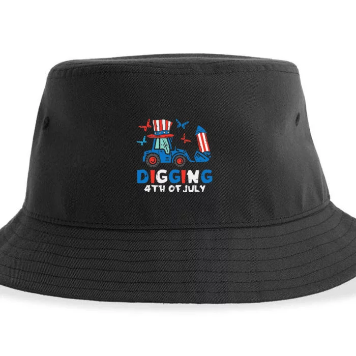 Bulldozer Digging 4th Of July July Fourth Sustainable Bucket Hat