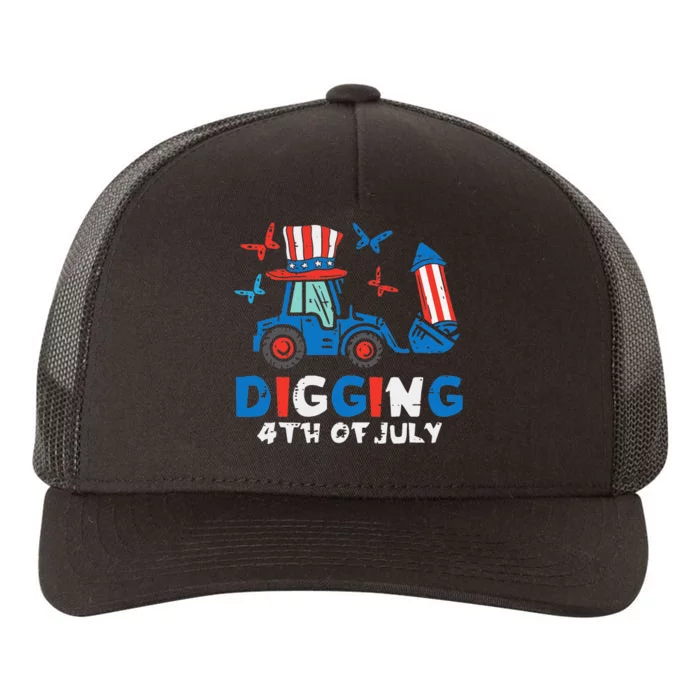 Bulldozer Digging 4th Of July July Fourth Yupoong Adult 5-Panel Trucker Hat