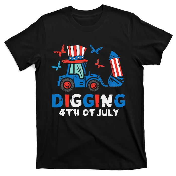 Bulldozer Digging 4th Of July July Fourth T-Shirt