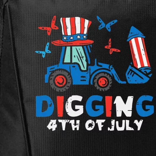 Bulldozer Digging 4th Of July July Fourth City Backpack