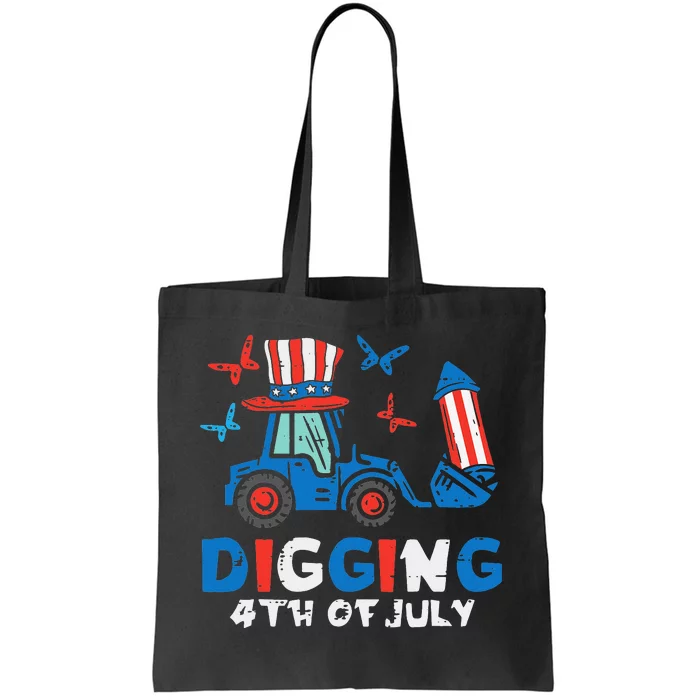 Bulldozer Digging 4th Of July July Fourth Tote Bag