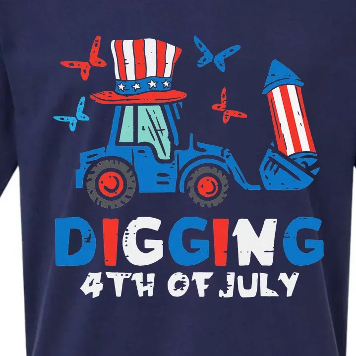 Bulldozer Digging 4th Of July July Fourth Sueded Cloud Jersey T-Shirt