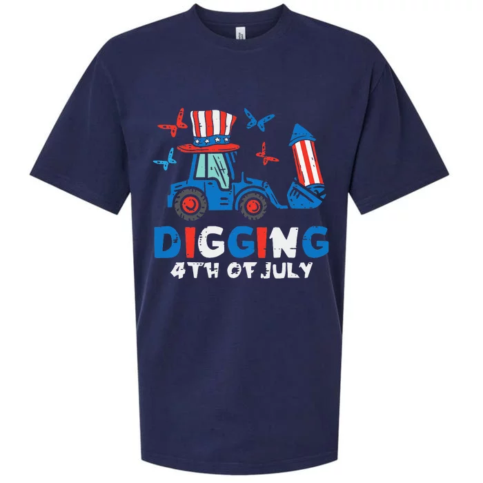 Bulldozer Digging 4th Of July July Fourth Sueded Cloud Jersey T-Shirt