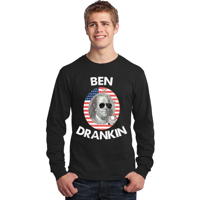 Ben Drankin 4th Of July Gift Beer Party Tall Long Sleeve T-Shirt