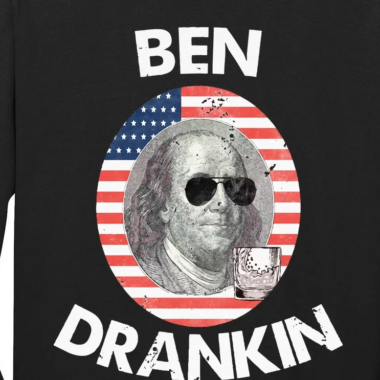 Ben Drankin 4th Of July Gift Beer Party Tall Long Sleeve T-Shirt