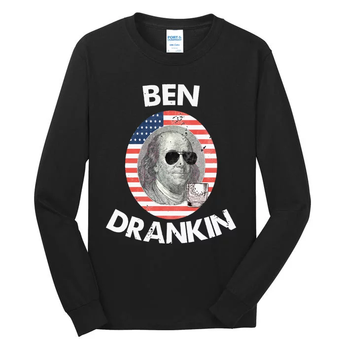 Ben Drankin 4th Of July Gift Beer Party Tall Long Sleeve T-Shirt