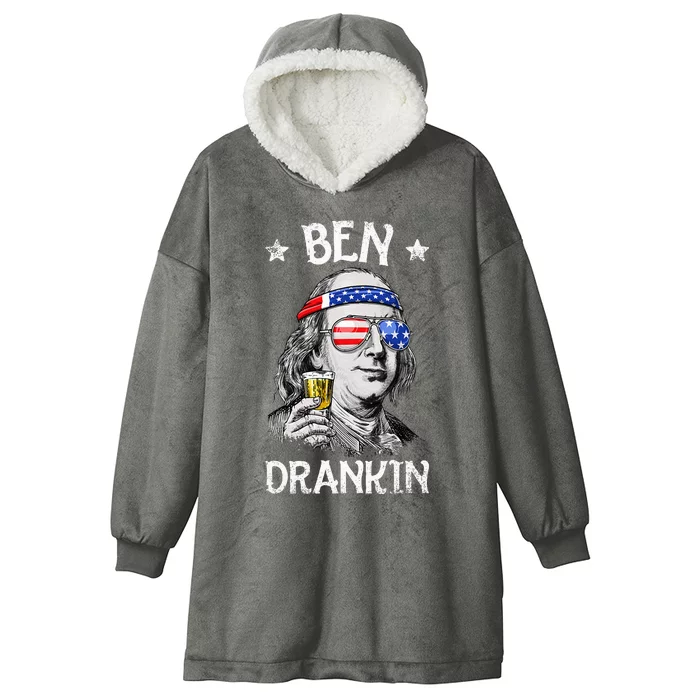 Ben Drankin 4th Of July Benjamin Franklin Hooded Wearable Blanket