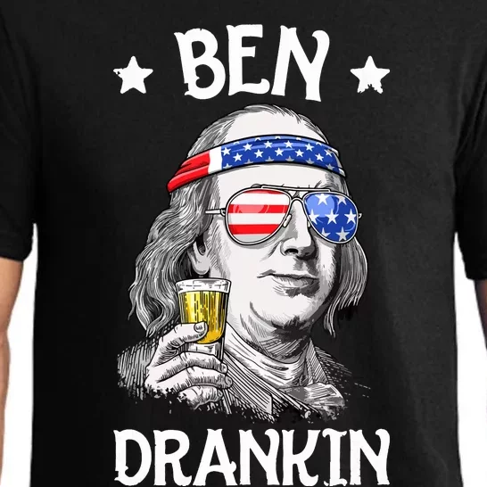 Ben Drankin 4th Of July Benjamin Franklin Men Women USA Flag Pajama Set