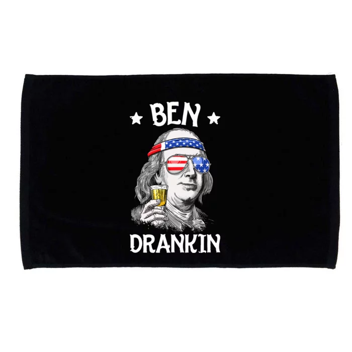 Ben Drankin 4th Of July Benjamin Franklin Men Women USA Flag Microfiber Hand Towel