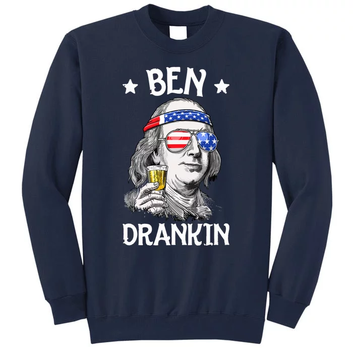 Ben Drankin 4th Of July Benjamin Franklin Men Women USA Flag Tall Sweatshirt