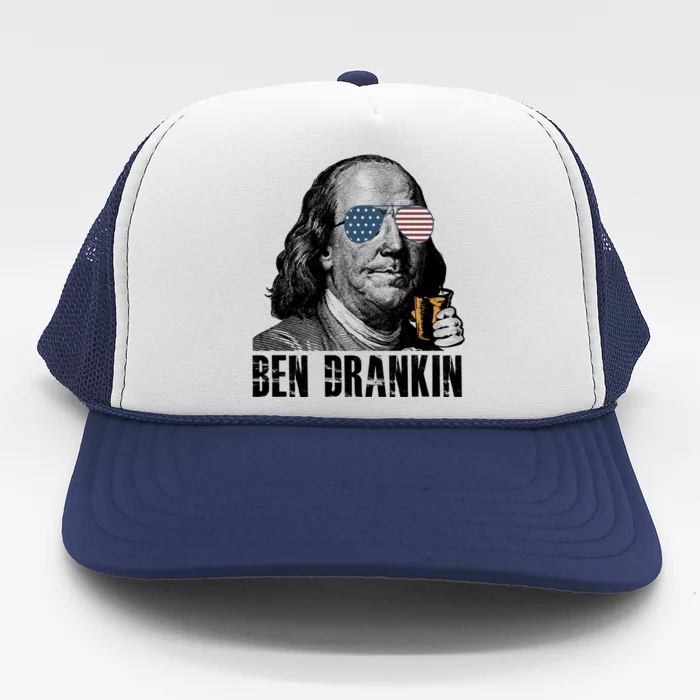 Ben Drankin 4th Of July Benjamin Franklin Trucker Hat