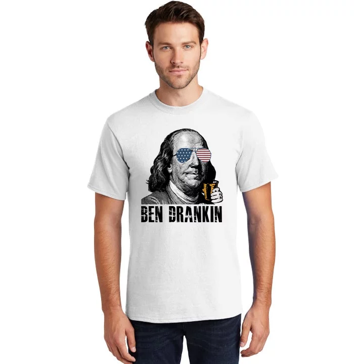 Ben Drankin 4th Of July Benjamin Franklin Tall T-Shirt