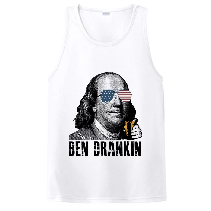 Ben Drankin 4th Of July Benjamin Franklin Performance Tank