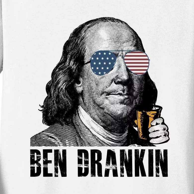 Ben Drankin 4th Of July Benjamin Franklin Kids Long Sleeve Shirt