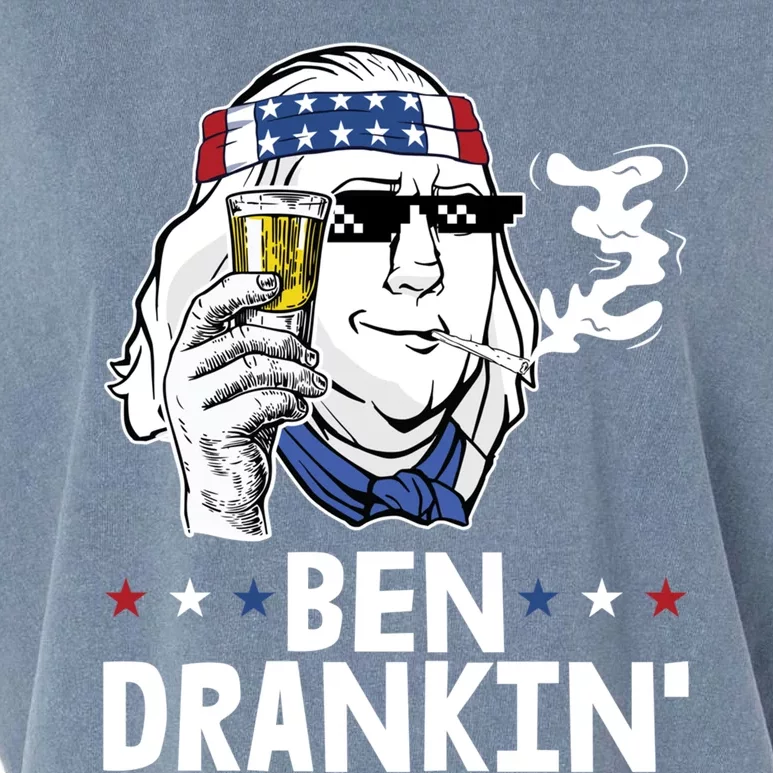 Ben Drankin 4th Of July Funny Pun Patriotic American Gift Garment-Dyed Women's Muscle Tee