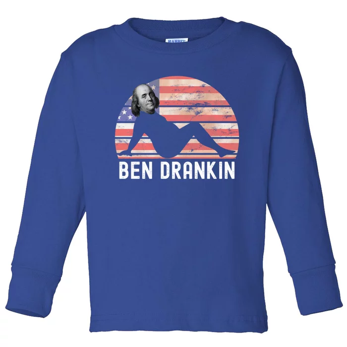 Ben Drankin 4th Of July Party Funny Ing Adult Joke Meaningful Gift Toddler Long Sleeve Shirt