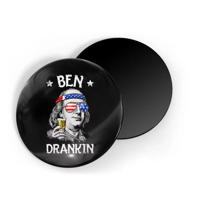 Ben Drankin 4th Of July Benjamin Franklin Usa Flag Magnet