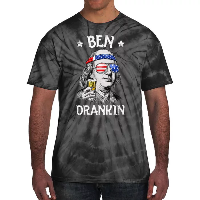 Ben Drankin 4th Of July Benjamin Franklin Usa Flag Tie-Dye T-Shirt