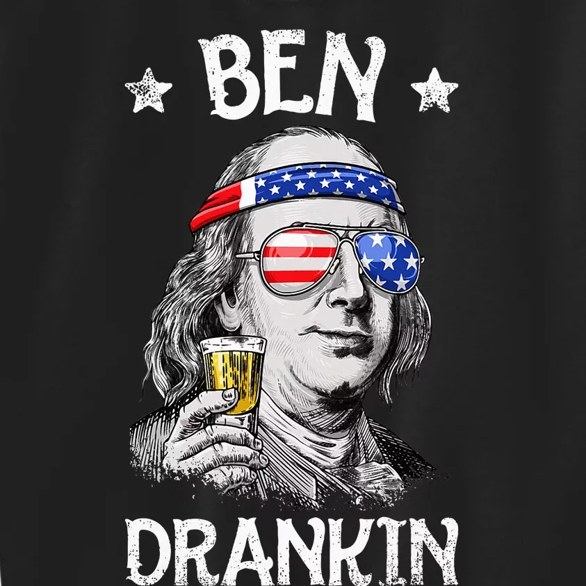 Ben Drankin 4th Of July Benjamin Franklin Usa Flag Kids Sweatshirt