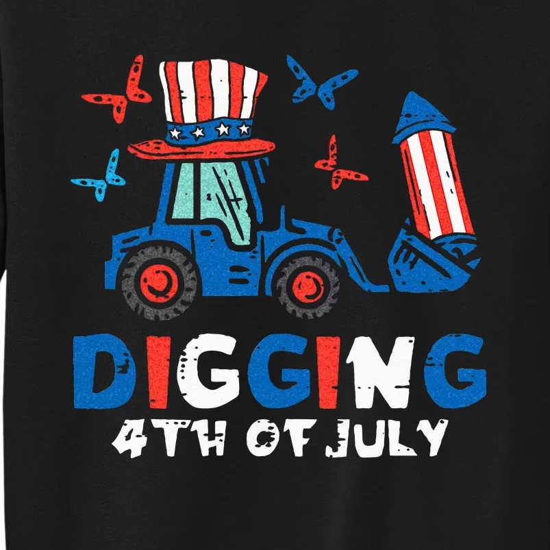 Bulldozer Digging 4th Of July July Fourth Kids Tall Sweatshirt