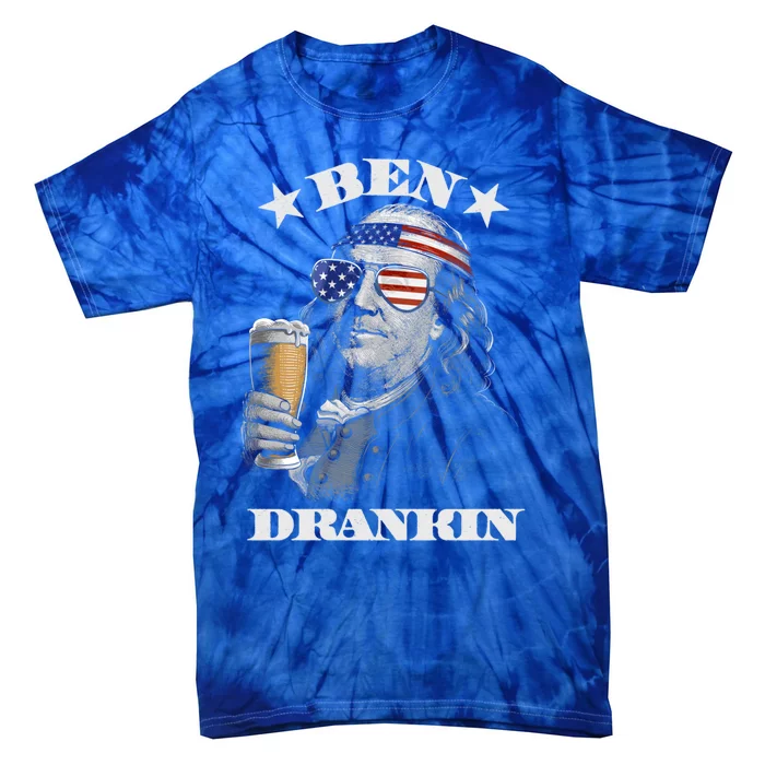 Ben Drankin 4th Of July Patriotic Us Flag Ben Drankin Cute Gift Tie-Dye T-Shirt