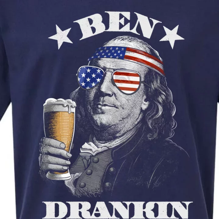 Ben Drankin 4th Of July Patriotic Us Flag Ben Drankin Cute Gift Sueded Cloud Jersey T-Shirt