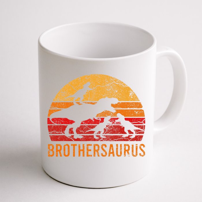 Brother Dinosaur 4 Funny Big Little Brothersaurus Gift Front & Back Coffee Mug