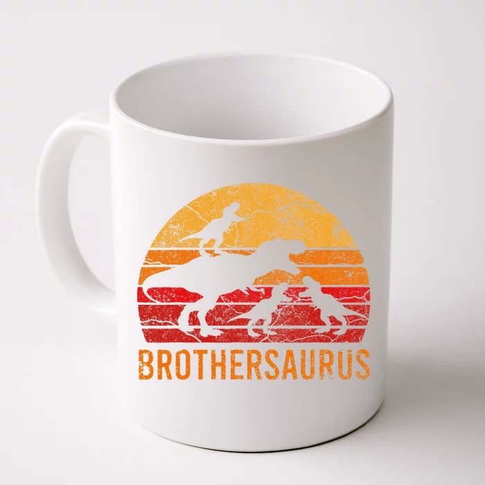 Brother Dinosaur 4 Funny Big Little Brothersaurus Gift Front & Back Coffee Mug