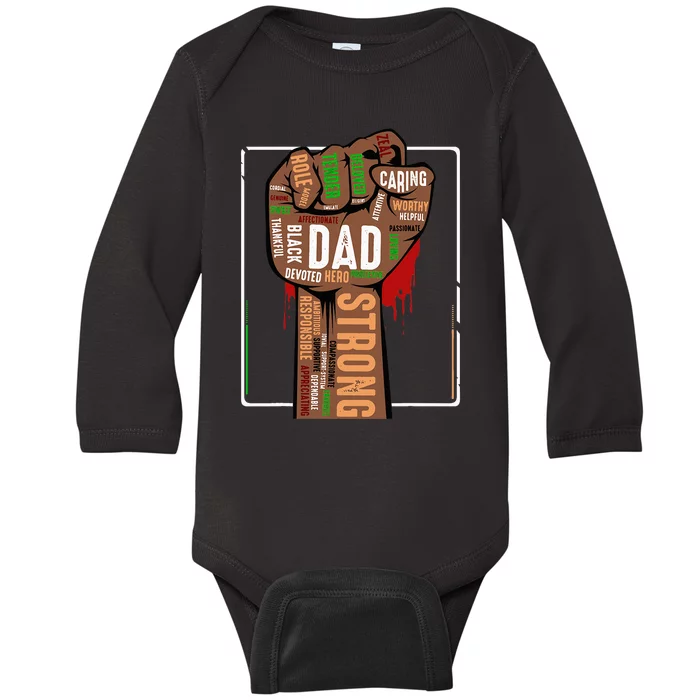 Black Dad African American Melanin Pride Black History Month Baby Long Sleeve Bodysuit