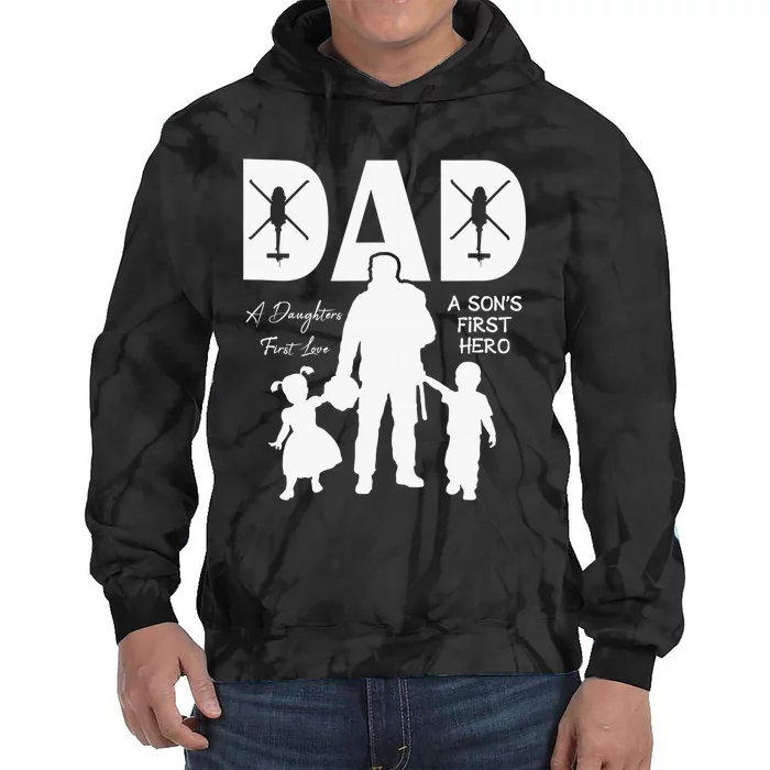 Blackhawk - Dad, A Daughter's First Love, A Son's First Hero Tie Dye Hoodie