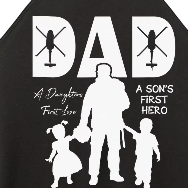 Blackhawk - Dad, A Daughter's First Love, A Son's First Hero Women’s Perfect Tri Rocker Tank