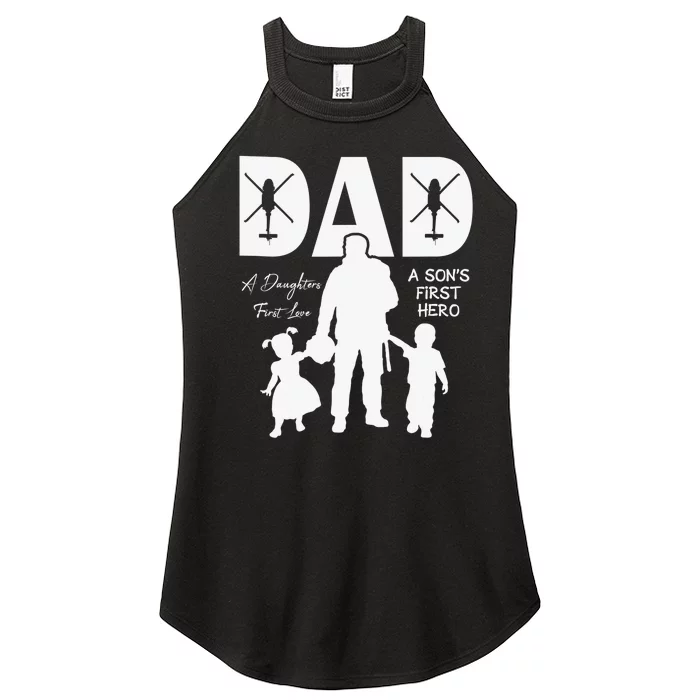 Blackhawk - Dad, A Daughter's First Love, A Son's First Hero Women’s Perfect Tri Rocker Tank