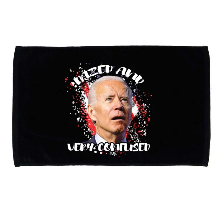 Biden Dazed And Very Confused Funny Anti Joe Biden Us Flag Microfiber Hand Towel