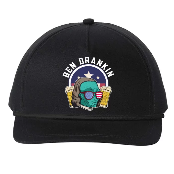 Ben Drankin Alien Usa Funny 4th Of July Cool Gift Snapback Five-Panel Rope Hat