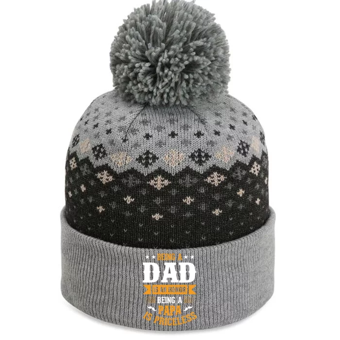 Being Dad And Papa Father's Day The Baniff Cuffed Pom Beanie