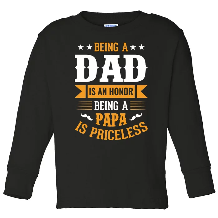 Being Dad And Papa Father's Day Toddler Long Sleeve Shirt