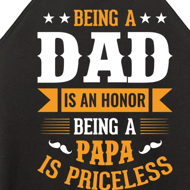 Being Dad And Papa Father's Day Women’s Perfect Tri Rocker Tank