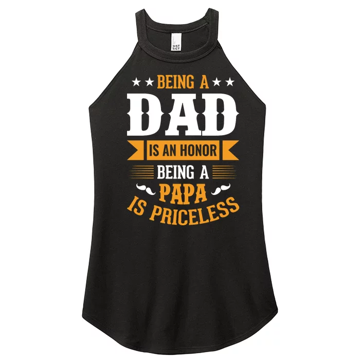 Being Dad And Papa Father's Day Women’s Perfect Tri Rocker Tank