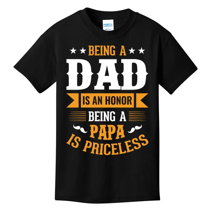 Being Dad And Papa Father's Day Kids T-Shirt