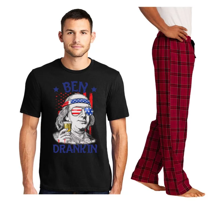 Ben Drankin American Flag 4th Of July Funny Patriot Usa Gift Pajama Set